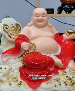 Tượng Phật Di Lặc như ý áo đỏ đẹp